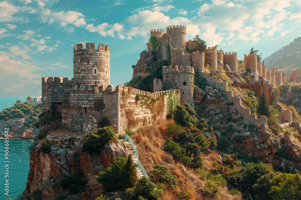 Ancient Alanya Castle. Ancient Alanya Castle.