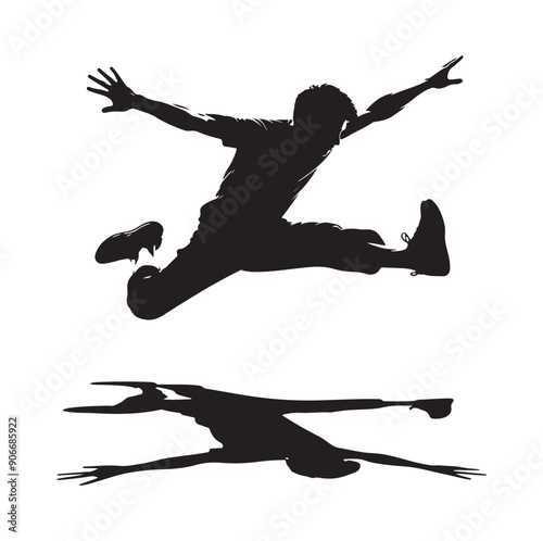 PARKOUR silhouette vector isolated on white background