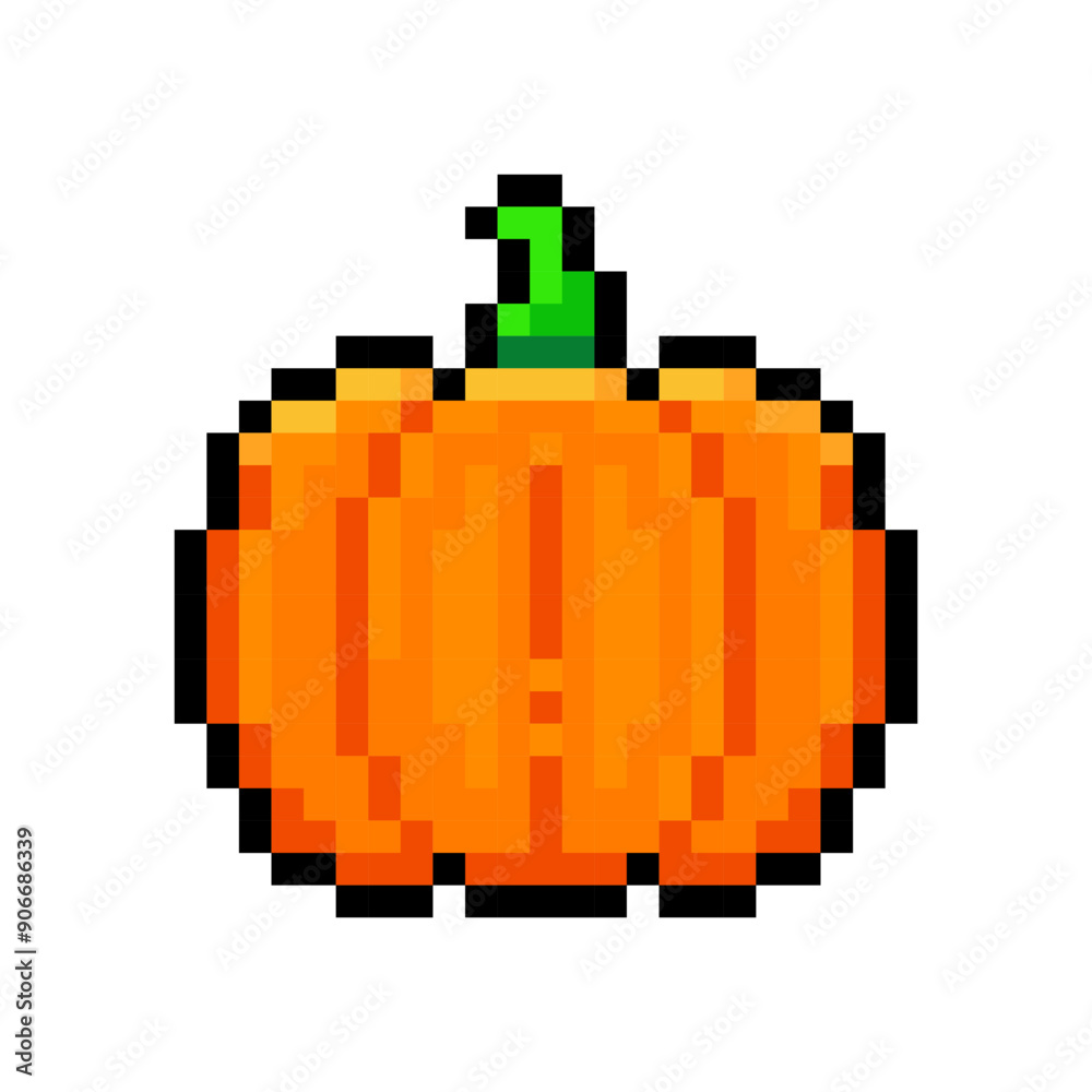 Pumpkin isolated on transparent background. Pixelated pumpkin icon. Halloween celebration. Vector pixel art illustration in 16 bit old style. Pumpkin isolated on transparent background. Pixelated pumpkin icon. Halloween celebration. Vector pixel art illustration in 16 bit old style.