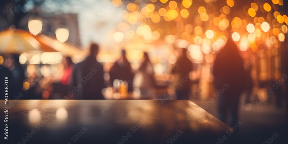 Bokeh background Street Bar beer restaurant, Chilled Beer Mug with City Lights Background Bokeh background Street Bar beer restaurant, Chilled Beer Mug with City Lights Background