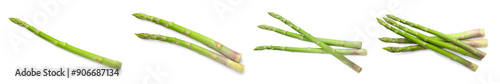 Wallpaper Mural Set of fresh asparagus spears on white background, top view Torontodigital.ca