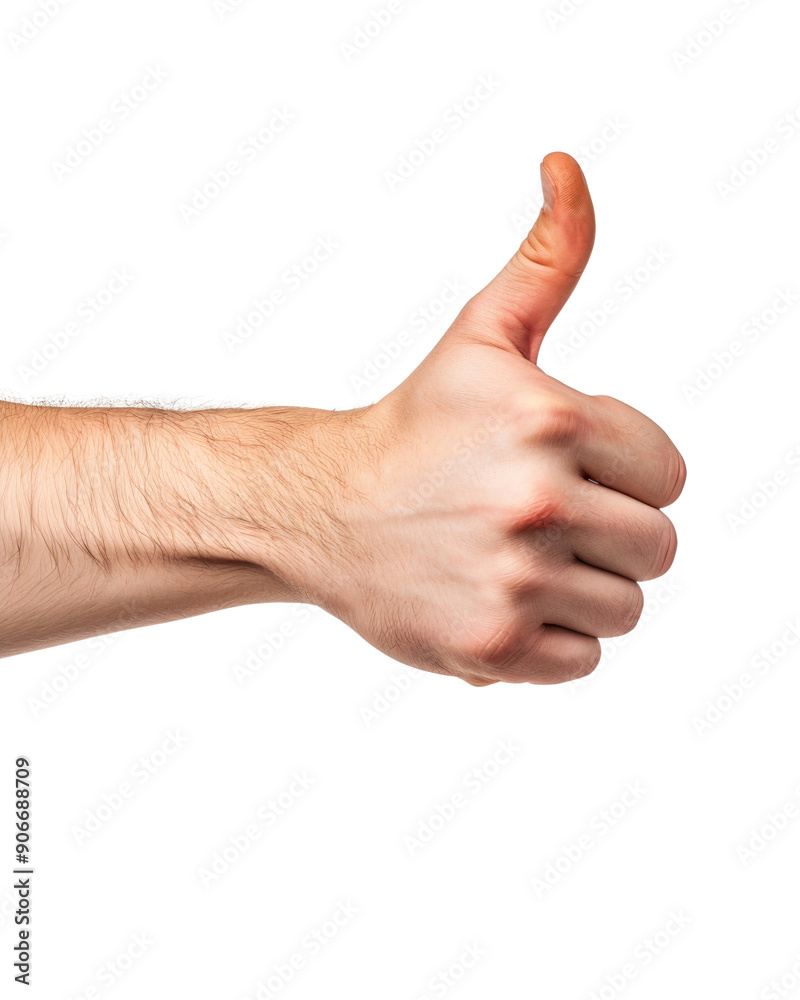 Hand showing thumb up sign isolated on transparent background Hand showing thumb up sign isolated on transparent background