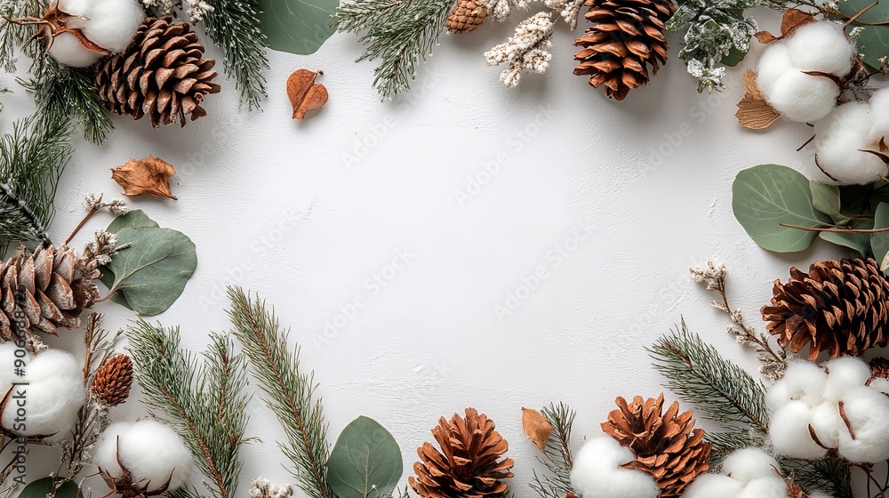Autumn Inspired Frame With Natural Elements Autumn Inspired Frame With Natural Elements