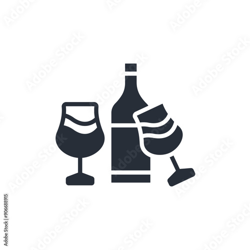 alcohol icon. vector.Editable stroke.linear style sign for use web design,logo.Symbol illustration.