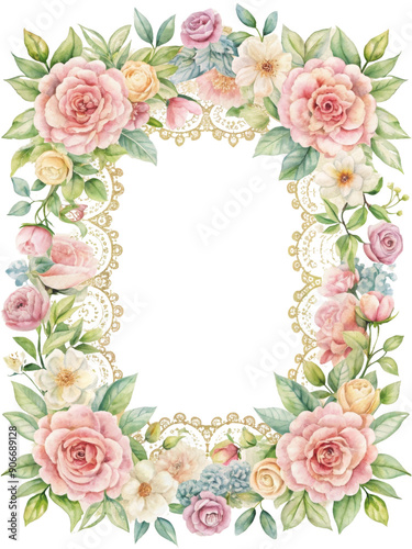 Vintage Watercolor Frame Transparent PNG