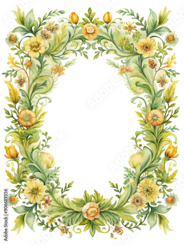 Wallpaper Mural Vintage Watercolor Frame Transparent PNG Torontodigital.ca