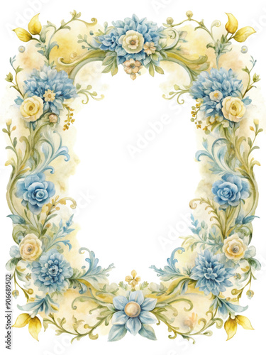 Wallpaper Mural Vintage Watercolor Frame Transparent PNG Torontodigital.ca