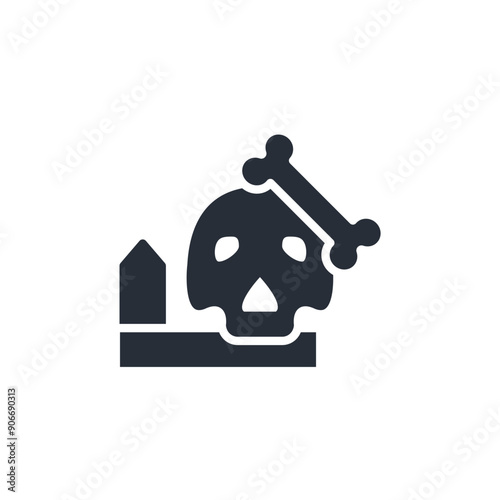 Death icon. vector.Editable stroke.linear style sign for use web design,logo.Symbol illustration.