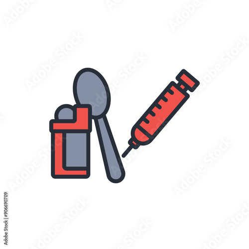 drug paraphernalia icon. vector.Editable stroke.linear style sign for use web design,logo.Symbol illustration.