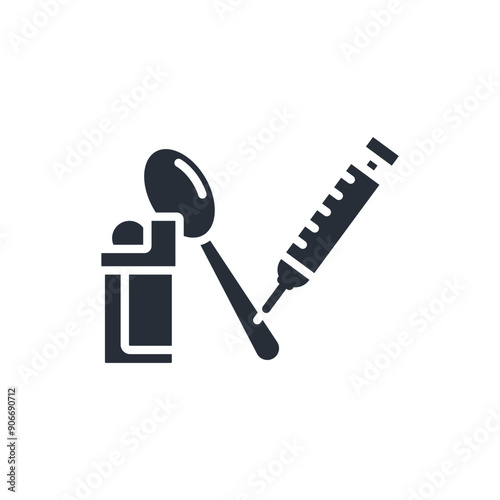 drug paraphernalia icon. vector.Editable stroke.linear style sign for use web design,logo.Symbol illustration.