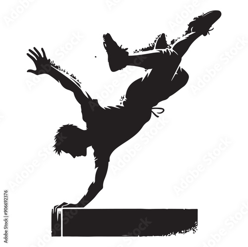 PARKOUR silhouette vector isolated on white background