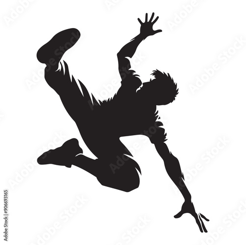 PARKOUR silhouette vector isolated on white background