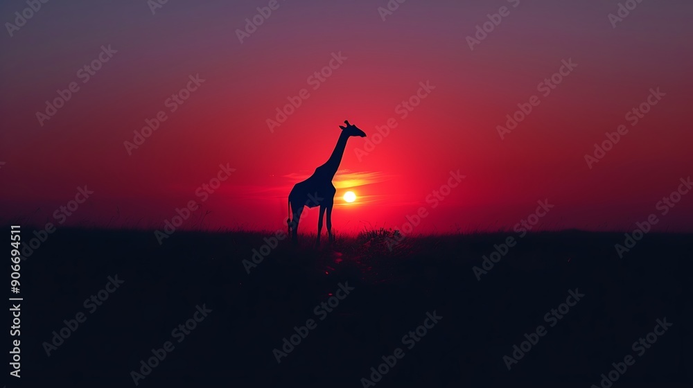 A serene silhouette of a giraffe against a stunning sunset, showcasing nature's beauty and tranquility in the wild. A serene silhouette of a giraffe against a stunning sunset, showcasing nature's beauty and tranquility in the wild.