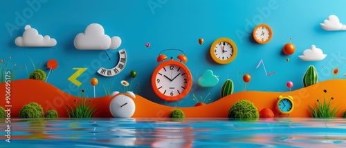 Colorful Clocks in Dreamland