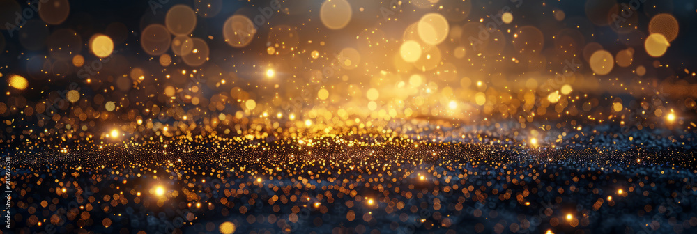 Obraz premium Multicolor bokeh light background with warm and cool tones. Festive and magical atmosphere