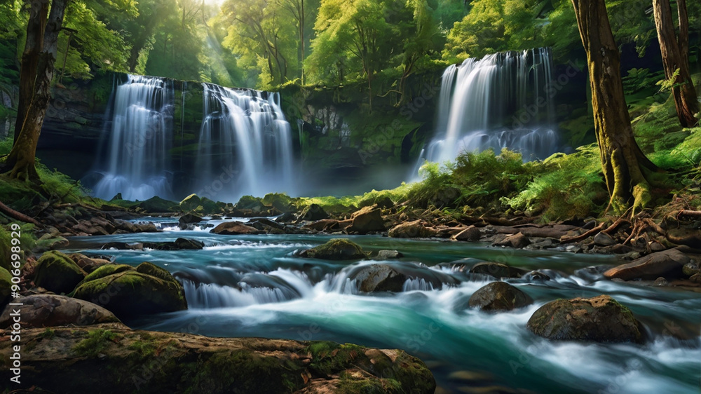 Obraz premium waterfall in the forest