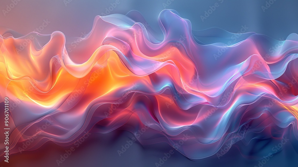 Creative abstract background with a blend of smoke and fluid shapes, forming a harmonious composition that exudes mystery and depth, ideal for artistic purposes. high resolution Illustration, in the