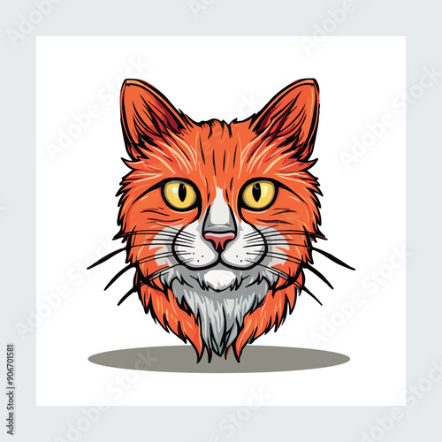 A sweet cat and Hand drawn vector illustration