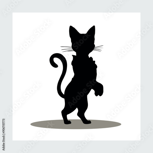 A sweet cat and Hand drawn vector illustration