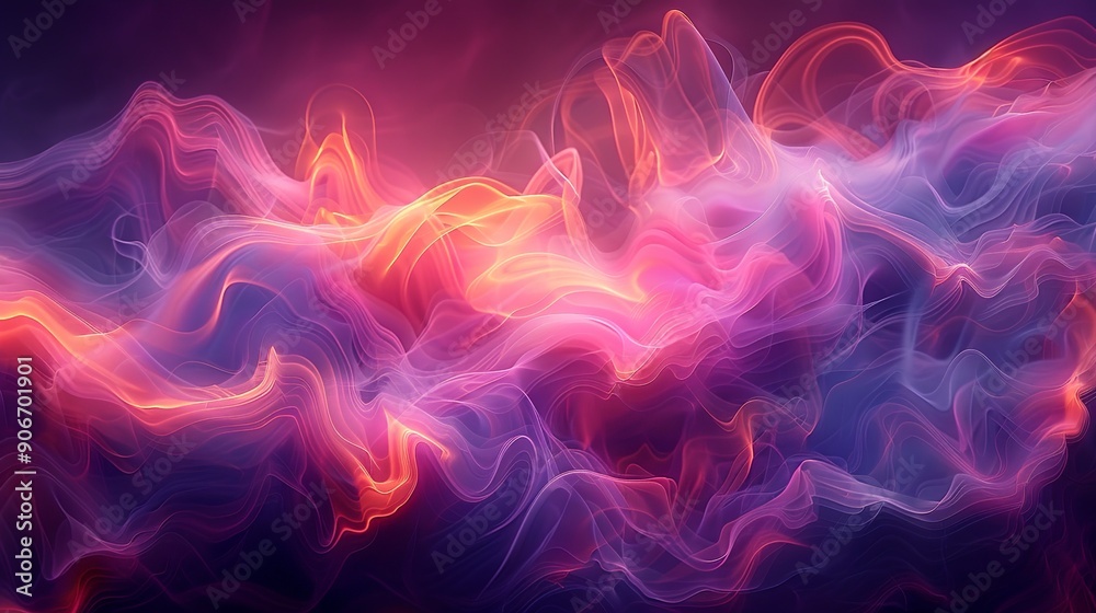 Abstract background showcasing dynamic fluid shapes and smoke patterns, offering a sense of depth and movement perfect for artistic and commercial purposes. high resolution Illustration, in the style Abstract background showcasing dynamic fluid shapes and smoke patterns, offering a sense of depth and movement perfect for artistic and commercial purposes. high resolution Illustration, in the style