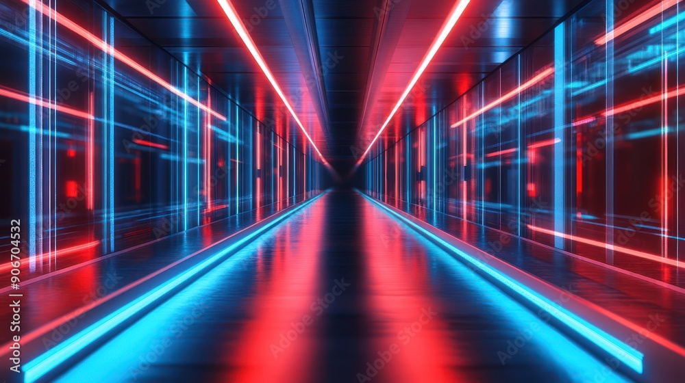 Beautiful blue and red sci-fi images arranged in rows