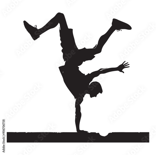 PARKOUR silhouette vector isolated on white background