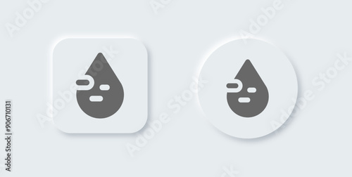 Blood solid icon in neomorphic design style. Spo2 signs vector illustration.