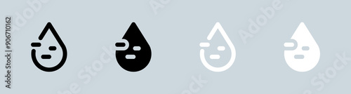 Blood icon set in black and white. Spo2 signs vector illustration.