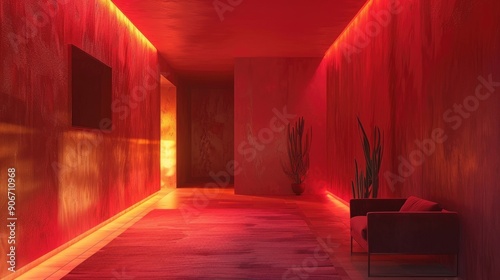 Interior crimson light