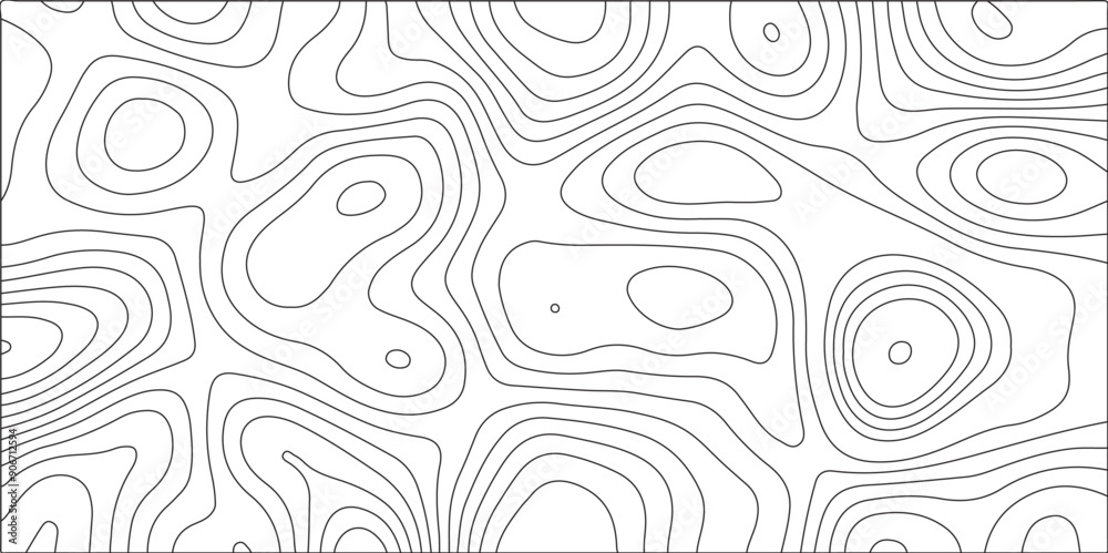 Abstract background of the topographic contours map with geographic curved map. White background topography contour map with black curve lines. Stylized topographic contour map & Geographic line. Abstract background of the topographic contours map with geographic curved map. White background topography contour map with black curve lines. Stylized topographic contour map & Geographic line.
