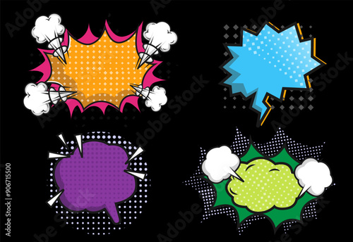 comic text pop art explosion set,blank space background