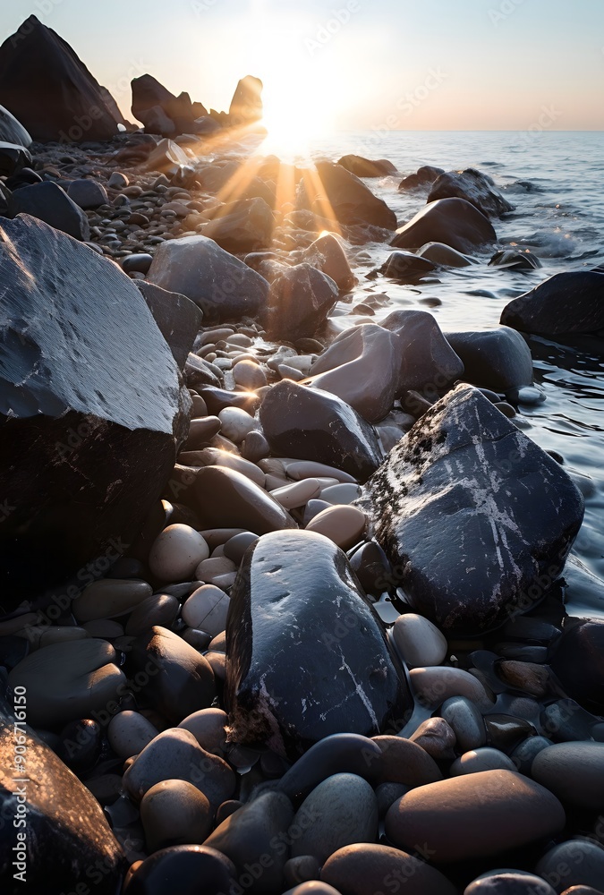 Sunrise Over Rocky Shoreline Sunrise Over Rocky Shoreline