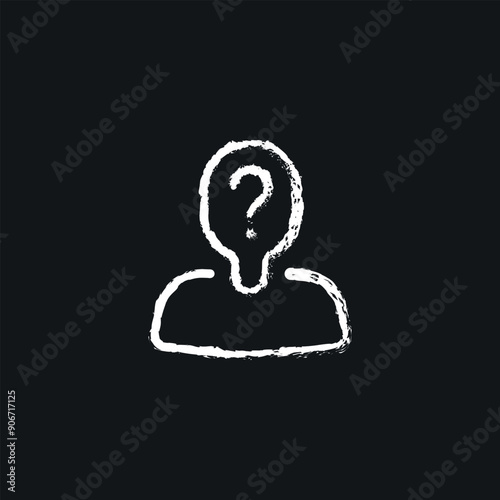 Random Person. Incognito chalk icon. Vector isolated black illustration.