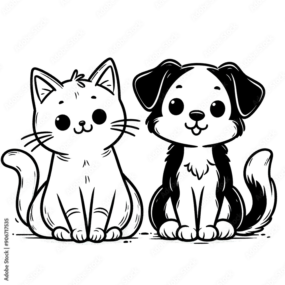 Obraz premium dog and cat
