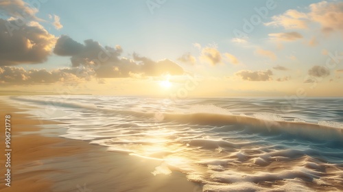 Golden Sunset Over the Ocean