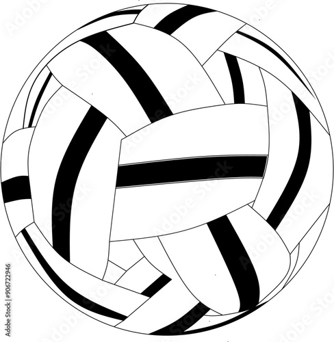 black and white takraw ball illustration