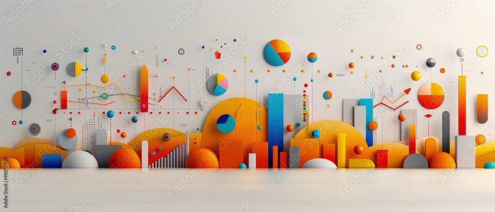 Obraz premium Abstract Colorful 3D Data Visualization
