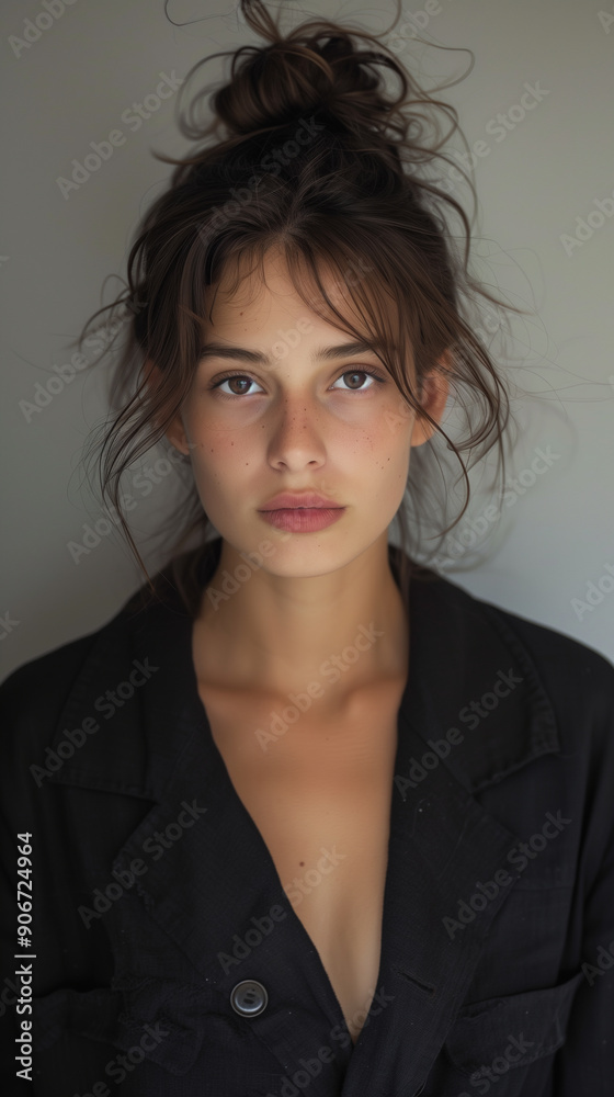 Portrait of a young woman with a natural look. Portrait of a young woman with a natural look.