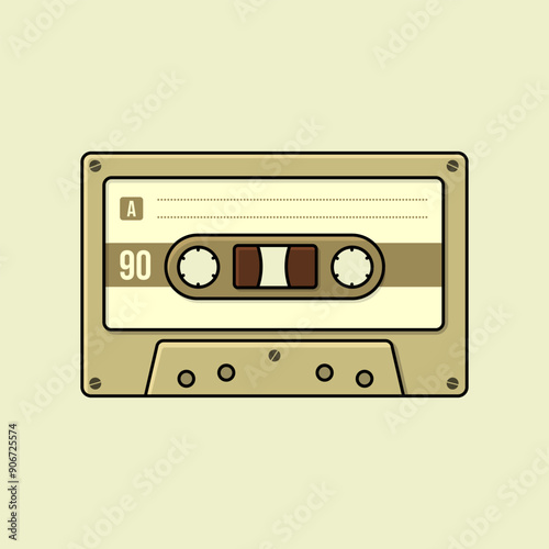 Vintage classic audio cassette illustration