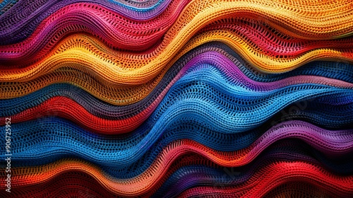 Stunning abstract background featuring crochet patterns in vibrant colors creating a textured and visually appealing design perfect for adding depth to creative projects high resolution Illustration,