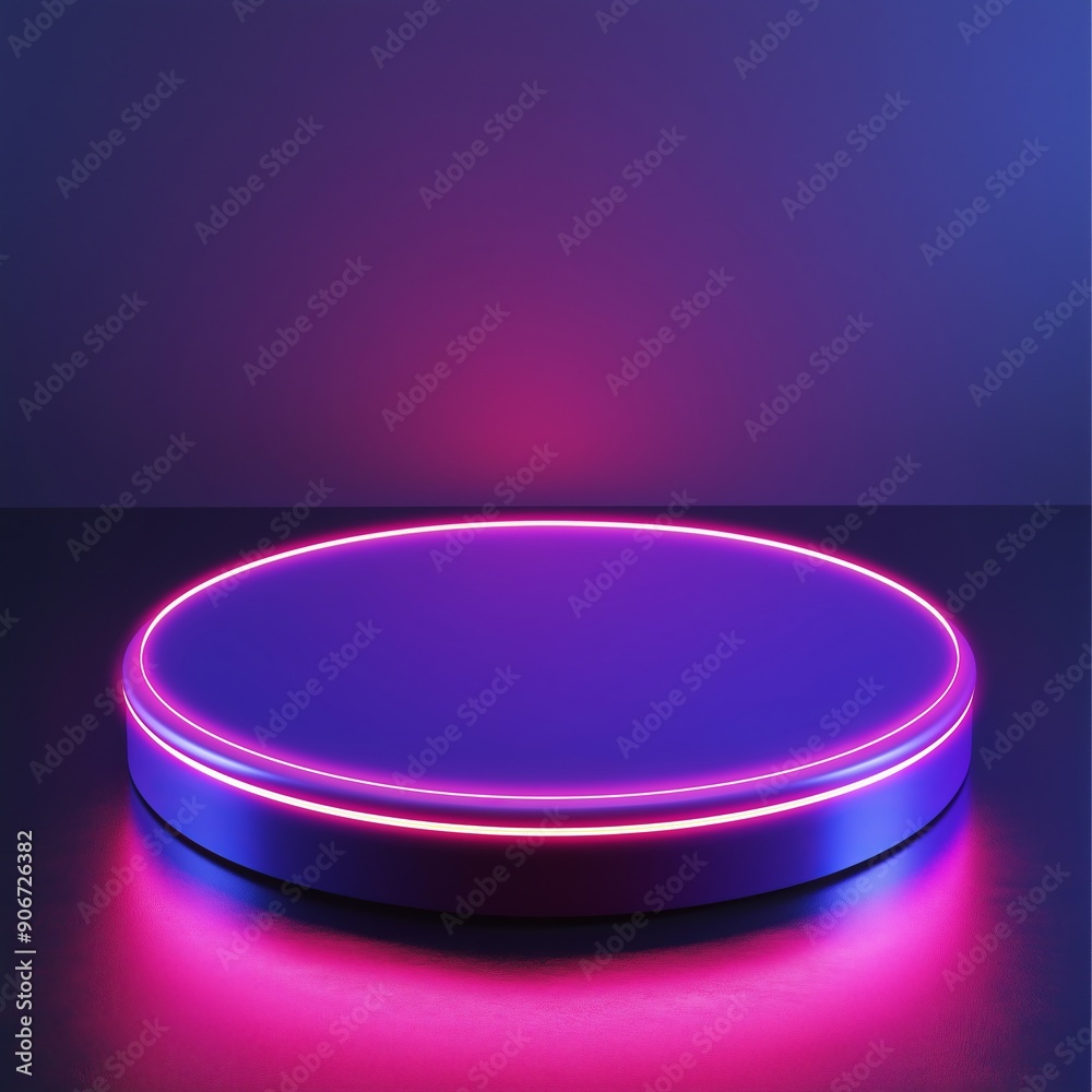 Futuristic Circular Platform with Neon Lighting Futuristic Circular Platform with Neon Lighting