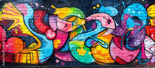 Wallpaper Mural Graffiti wall Abstract colorful background. artistic pop art background backdrop design Torontodigital.ca