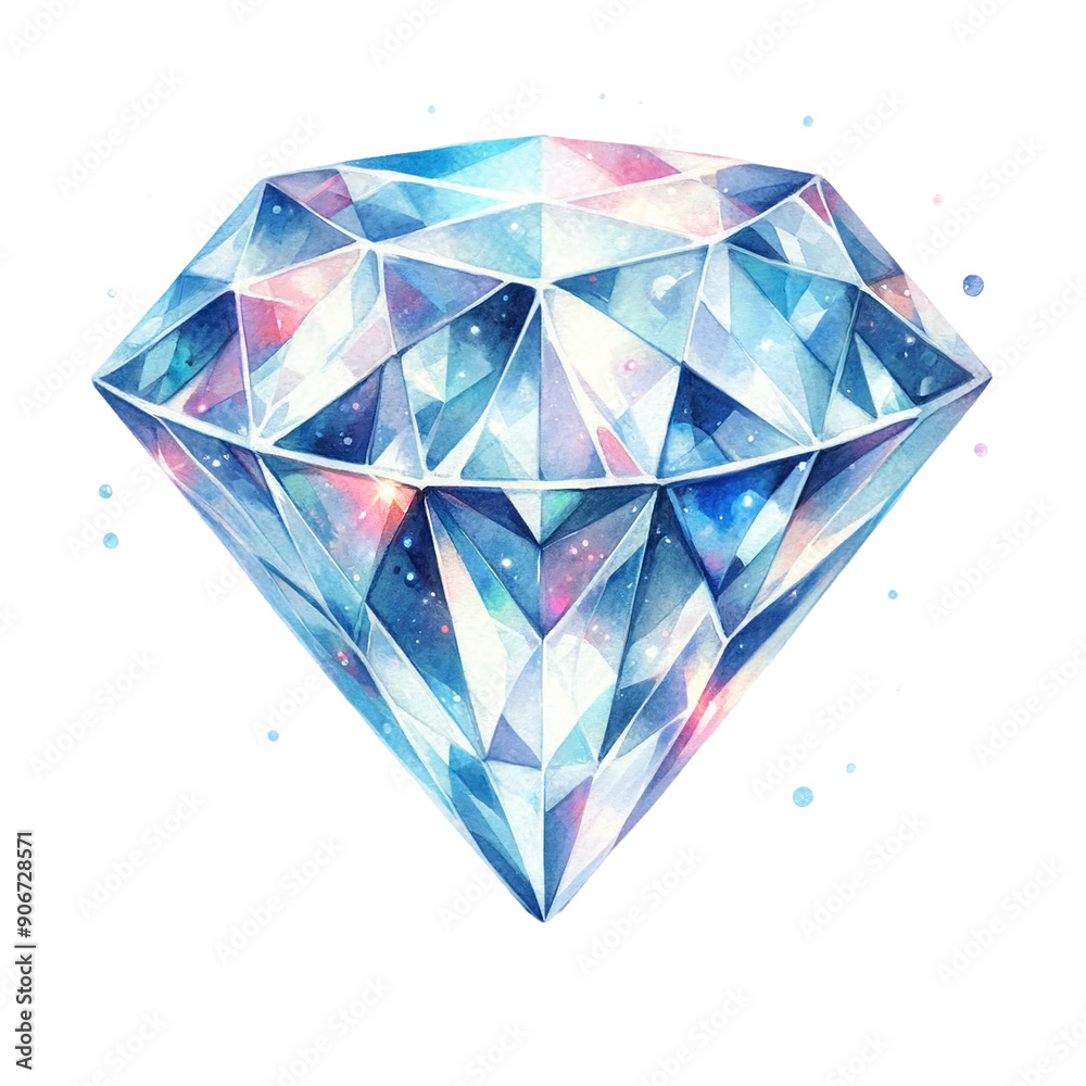 A blue diamond with a white background. The diamond is cut in a way that it looks like a piece of art A blue diamond with a white background. The diamond is cut in a way that it looks like a piece of art