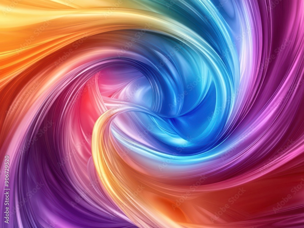 Obraz premium Vibrant abstract swirl with colorful gradients creating a dynamic and energetic visual effect. Perfect for backgrounds and artistic projects.