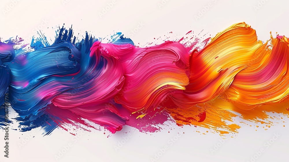 Captivating abstract background with bold paint strokes in primary colors adding a lively and artistic touch to any visual content for an engaging and dynamic effect high resolution Illustration, in