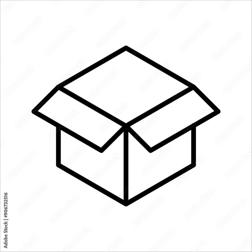 open box icon concept isolated on white background. Vector illustration. open box icon concept isolated on white background. Vector illustration.
