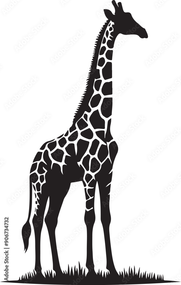 Obraz premium giraffe vector art,graphics giraffes icons set,vintage illustration giraffe clipart,vector giraffes flat style artwork design