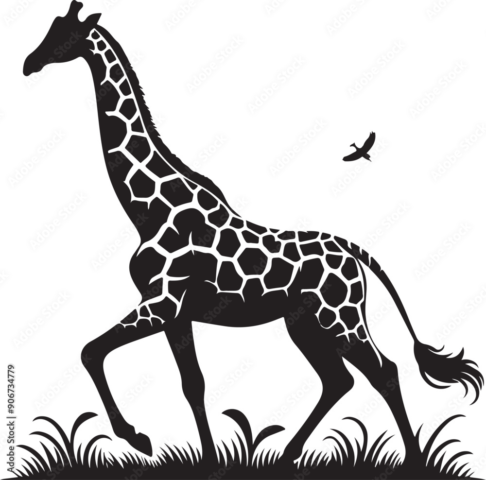 Fototapeta premium giraffe vector art,graphics giraffes icons set,vintage illustration giraffe clipart,vector giraffes flat style artwork design