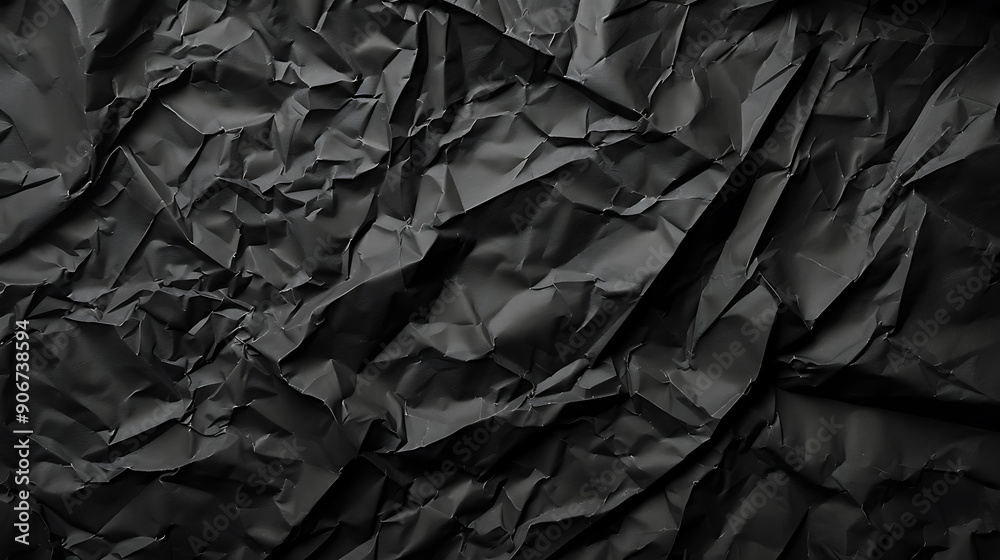 Blank black crumpled paper texture background. AI generated Blank black crumpled paper texture background. AI generated