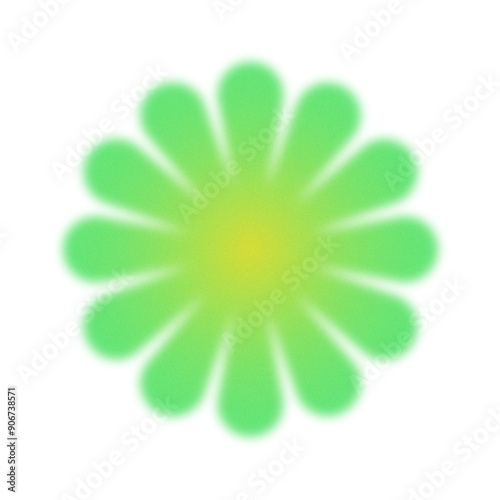 Gradient blurred flower symbols.